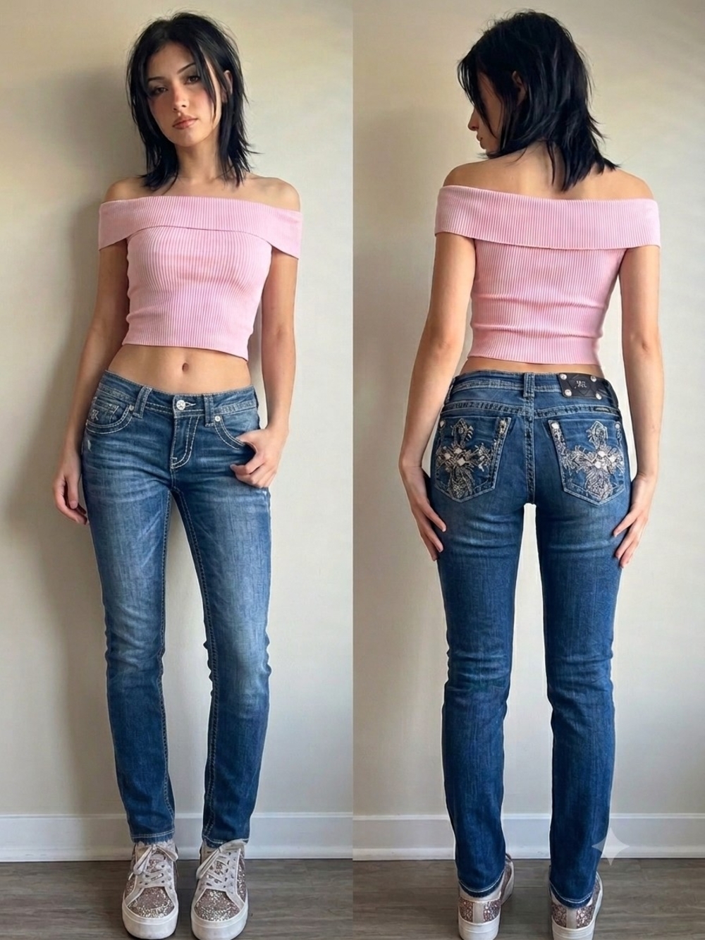 💎 Like New Miss Me Y2K Embellished Skinny Jeans 💎